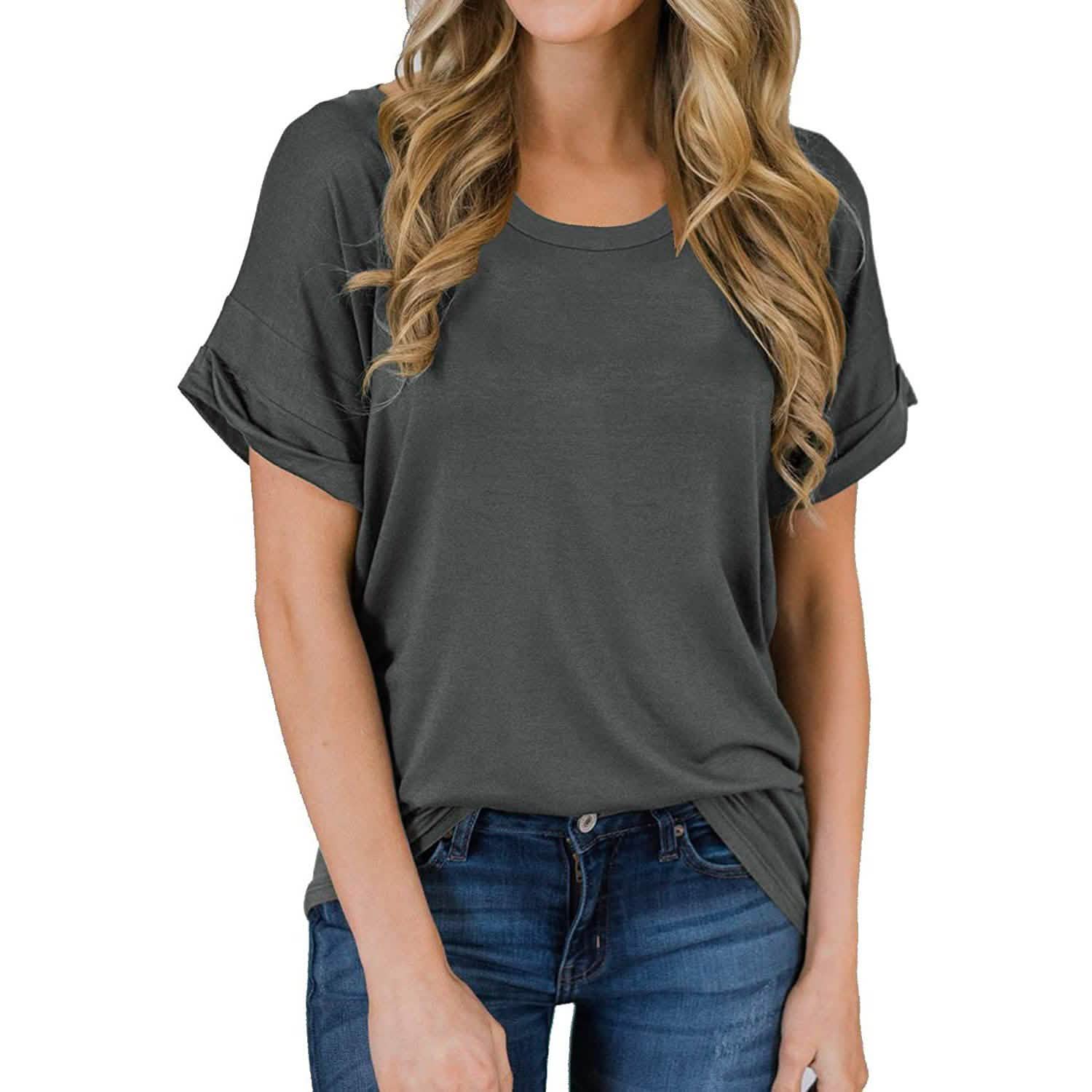 Women's Short Sleeve Shirts Summer Loose Casual T-Shirt Tops DailySale