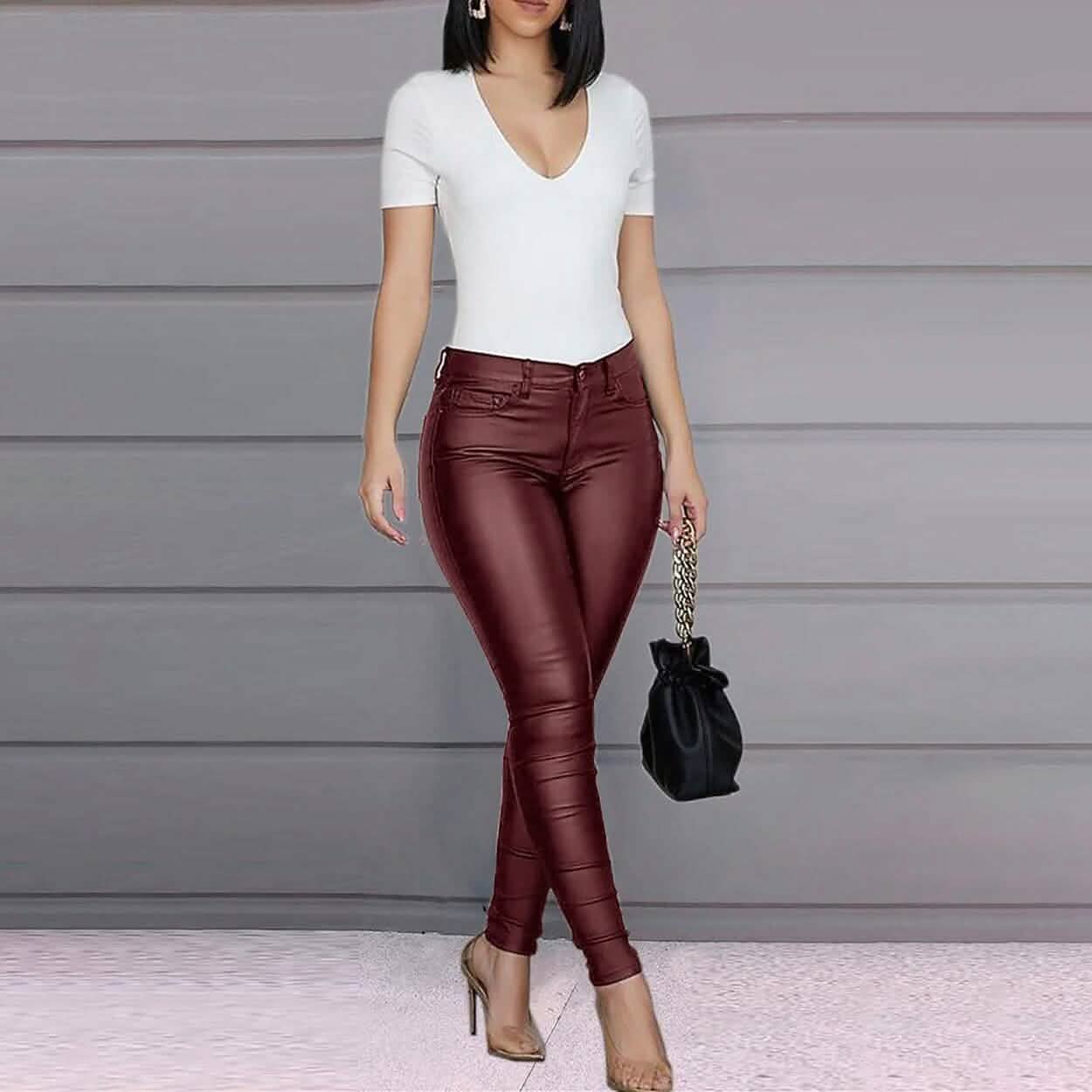 Women's Skinny Leather Pants DailySale