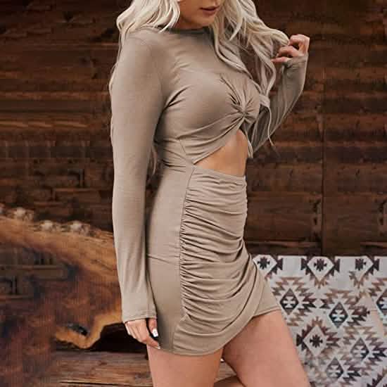 Women's Sleeveless Hollow Out Twist Bodycon Dress DailySale