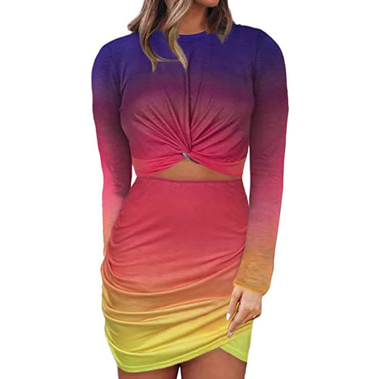 Women's Sleeveless Hollow Out Twist Bodycon Dress DailySale