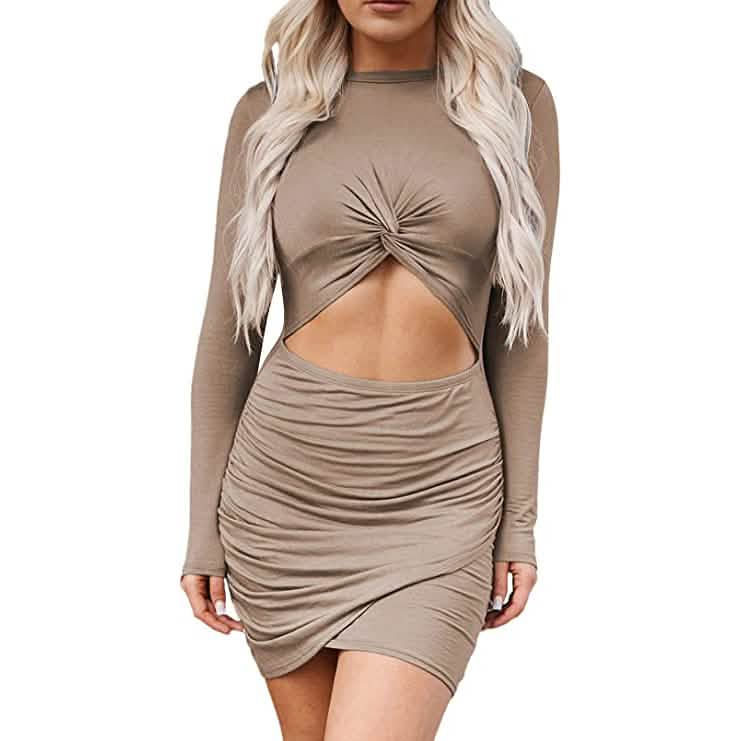 Women's Sleeveless Hollow Out Twist Bodycon Dress DailySale