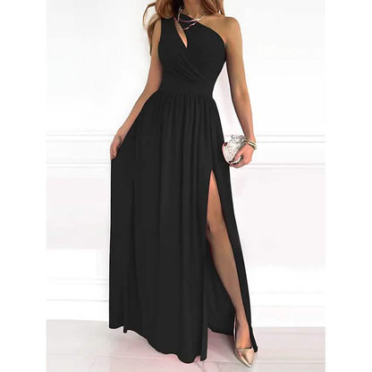 Women's Sleeveless One Shoulder Elegant Dress DailySale