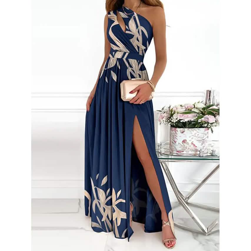Women's Sleeveless One Shoulder Elegant Dress DailySale