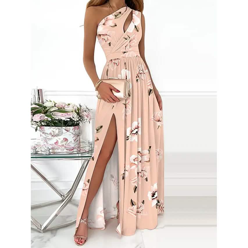 Women's Sleeveless One Shoulder Elegant Dress DailySale