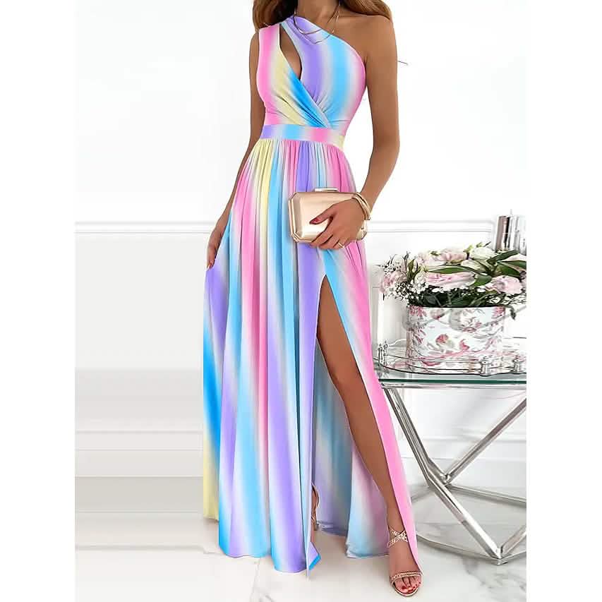 Women's Sleeveless One Shoulder Elegant Dress DailySale
