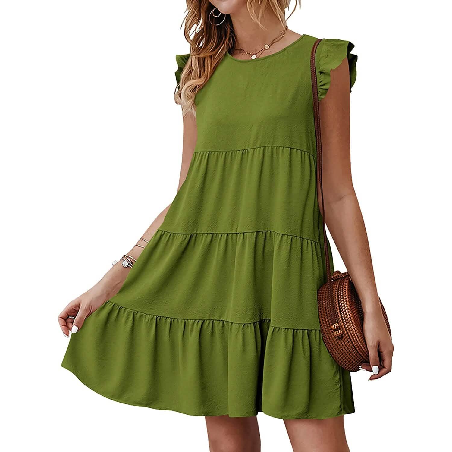 Women's Sleeveless Ruffle Sleeve Summer Dress DailySale