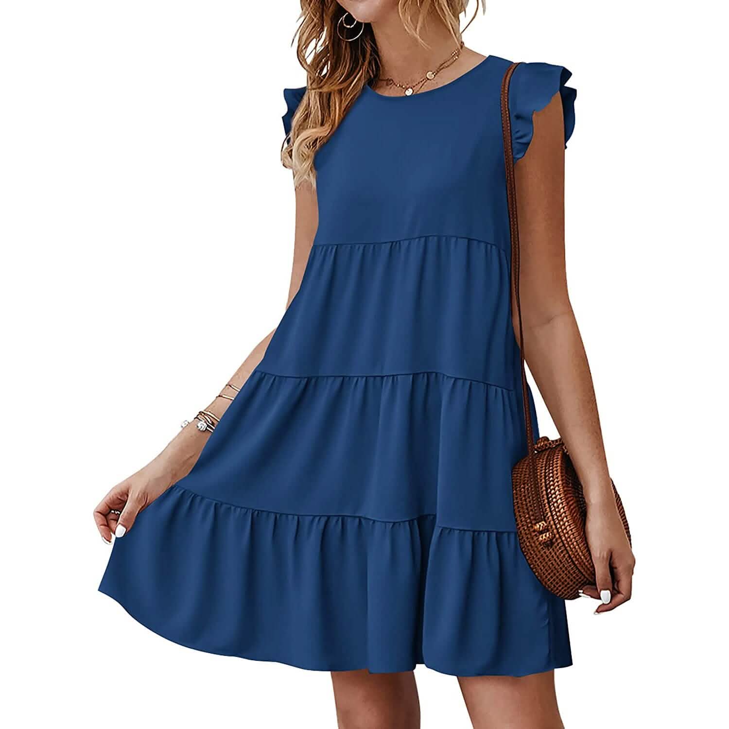 Women's Sleeveless Ruffle Sleeve Summer Dress DailySale