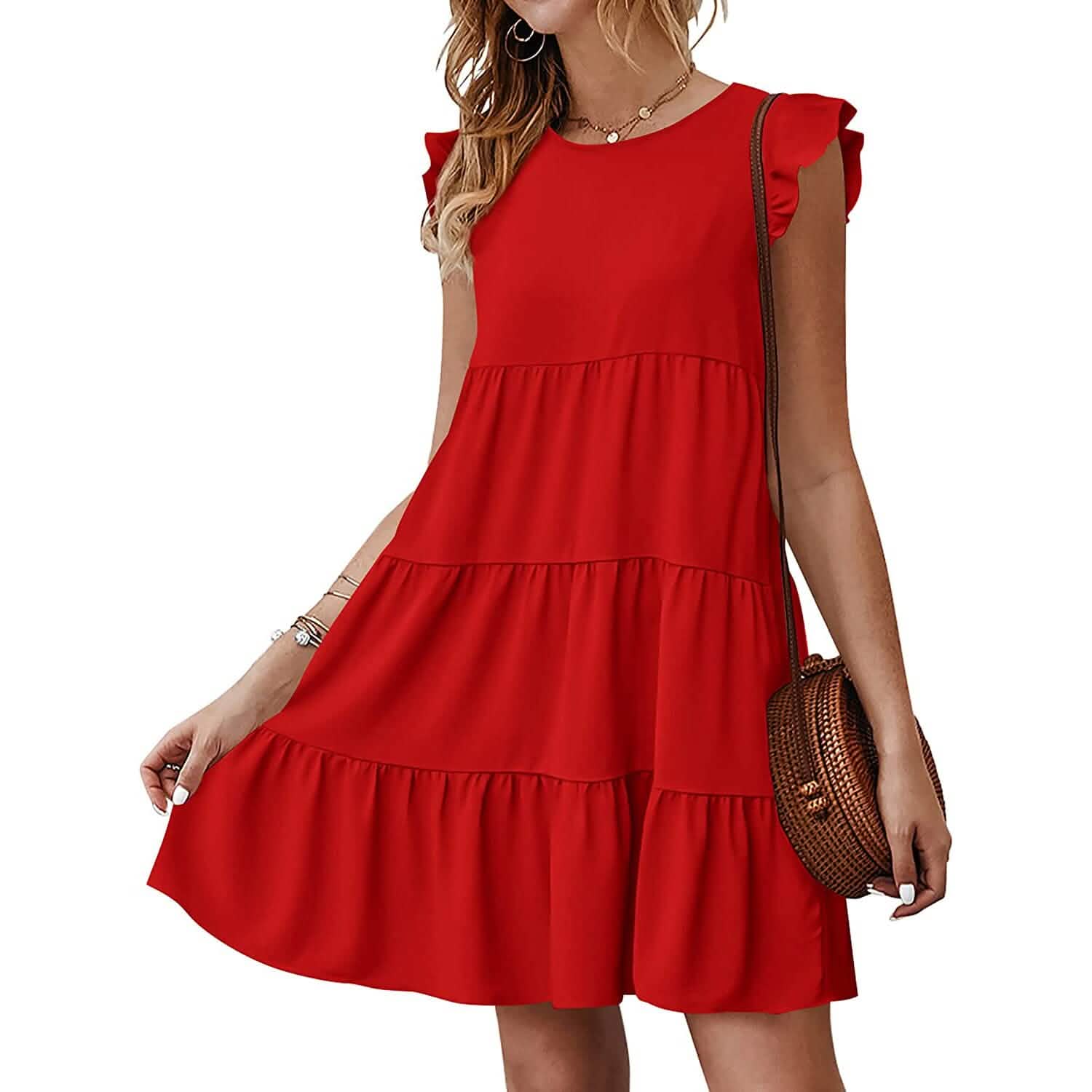 Women's Sleeveless Ruffle Sleeve Summer Dress DailySale