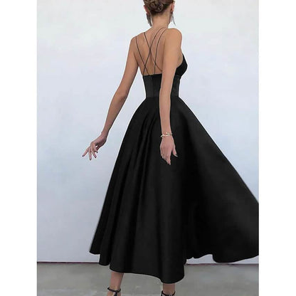 Women's Sleeveless Solid Color Open Back Maxi Dress DailySale