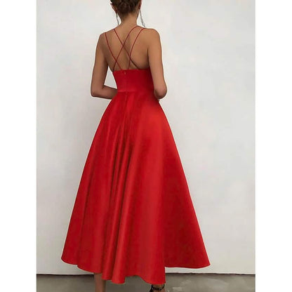 Women's Sleeveless Solid Color Open Back Maxi Dress DailySale