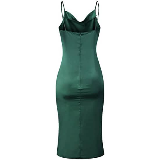 Women's Sleeveless Spaghetti Strap Satin Dress DailySale