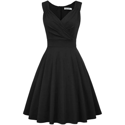 Women's Sleeveless Wrap V-Neck A-line Bridesmaid Cocktail Party Dress DailySale