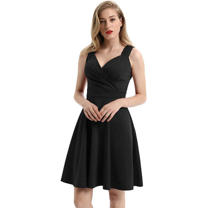 Women's Sleeveless Wrap V-Neck A-line Bridesmaid Cocktail Party Dress DailySale