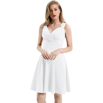 Women's Sleeveless Wrap V-Neck A-line Bridesmaid Cocktail Party Dress DailySale