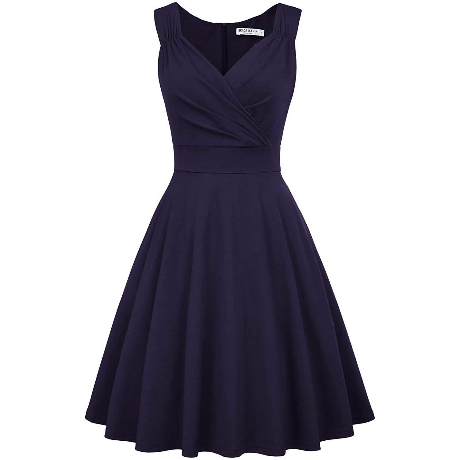Women's Sleeveless Wrap V-Neck A-line Bridesmaid Cocktail Party Dress DailySale