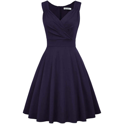 Women's Sleeveless Wrap V-Neck A-line Bridesmaid Cocktail Party Dress DailySale