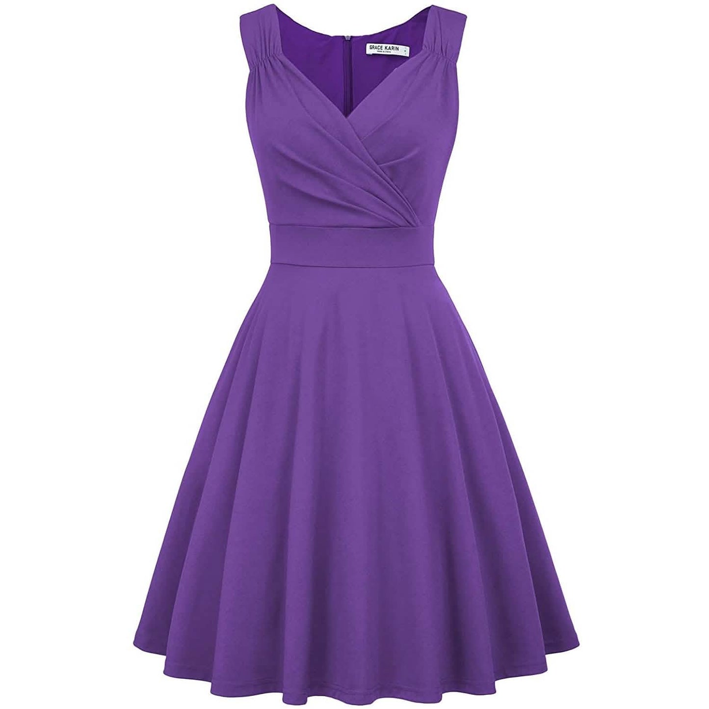 Women's Sleeveless Wrap V-Neck A-line Bridesmaid Cocktail Party Dress DailySale