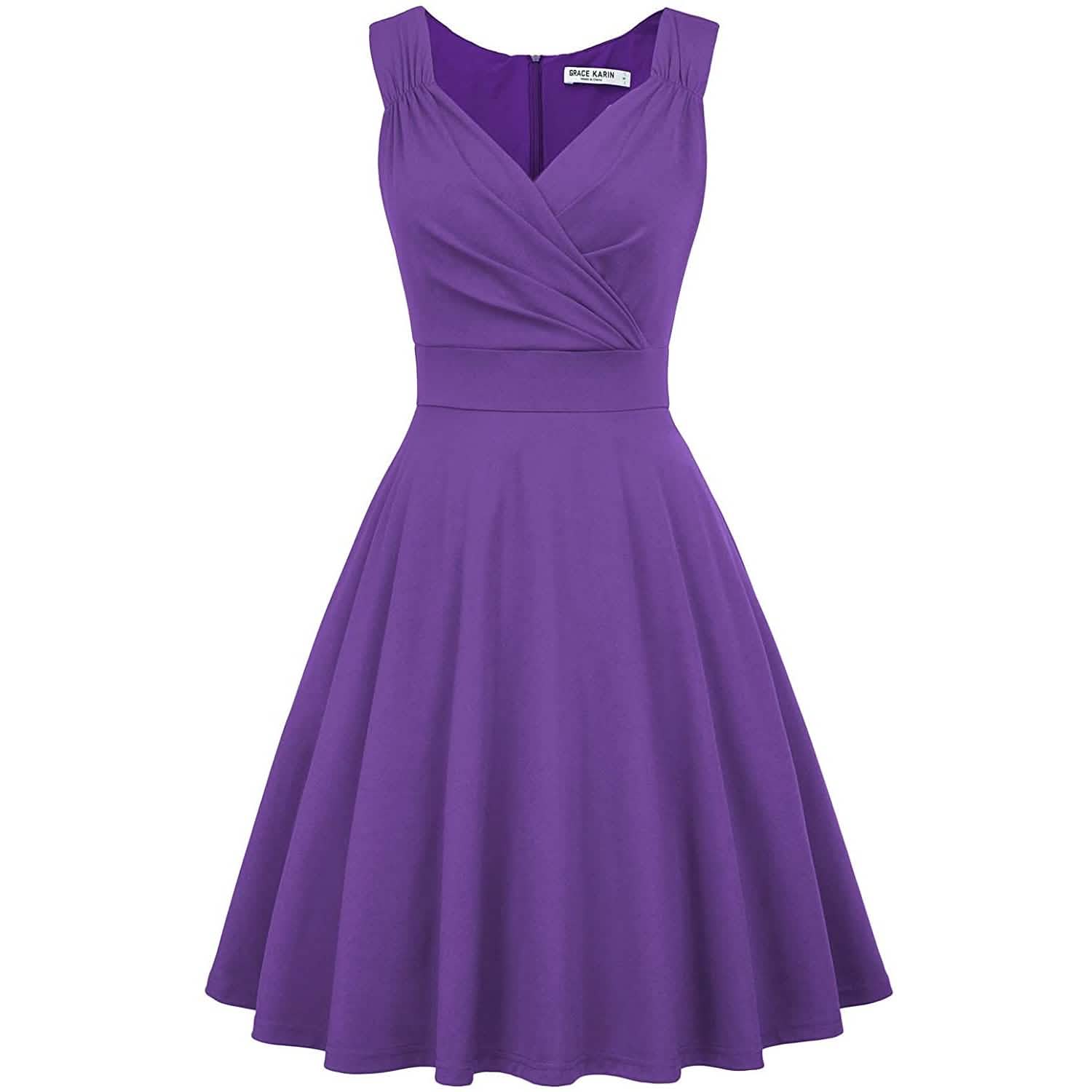 Women's Sleeveless Wrap V-Neck A-line Bridesmaid Cocktail Party Dress DailySale