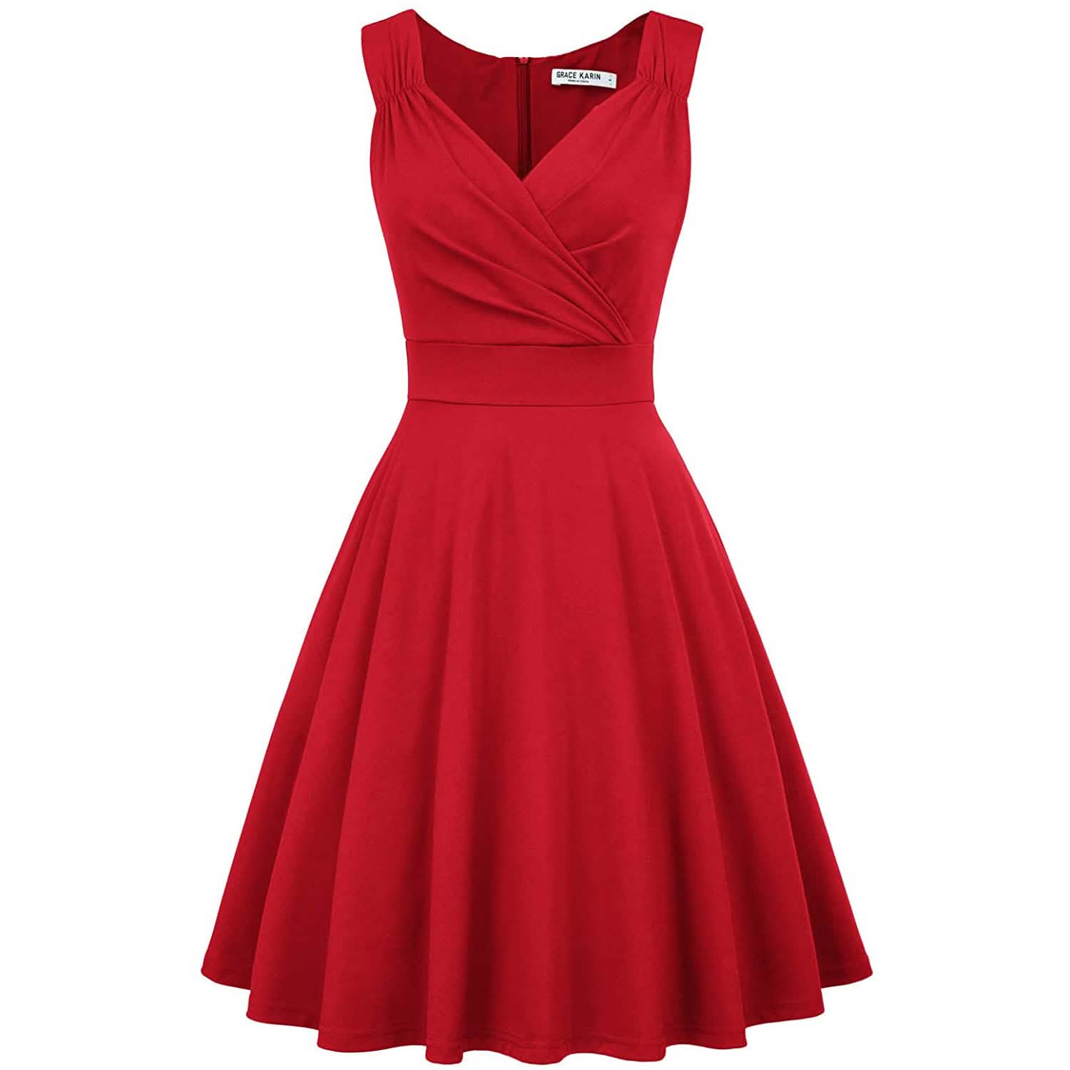 Women's Sleeveless Wrap V-Neck A-line Bridesmaid Cocktail Party Dress DailySale
