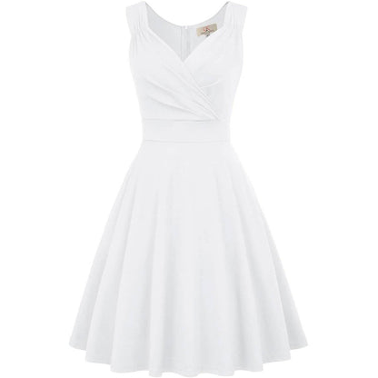 Women's Sleeveless Wrap V-Neck A-line Bridesmaid Cocktail Party Dress DailySale