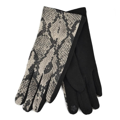 Women's Snakeskin Print Winter Touch Screen Gloves DailySale