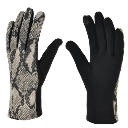 Women's Snakeskin Print Winter Touch Screen Gloves DailySale