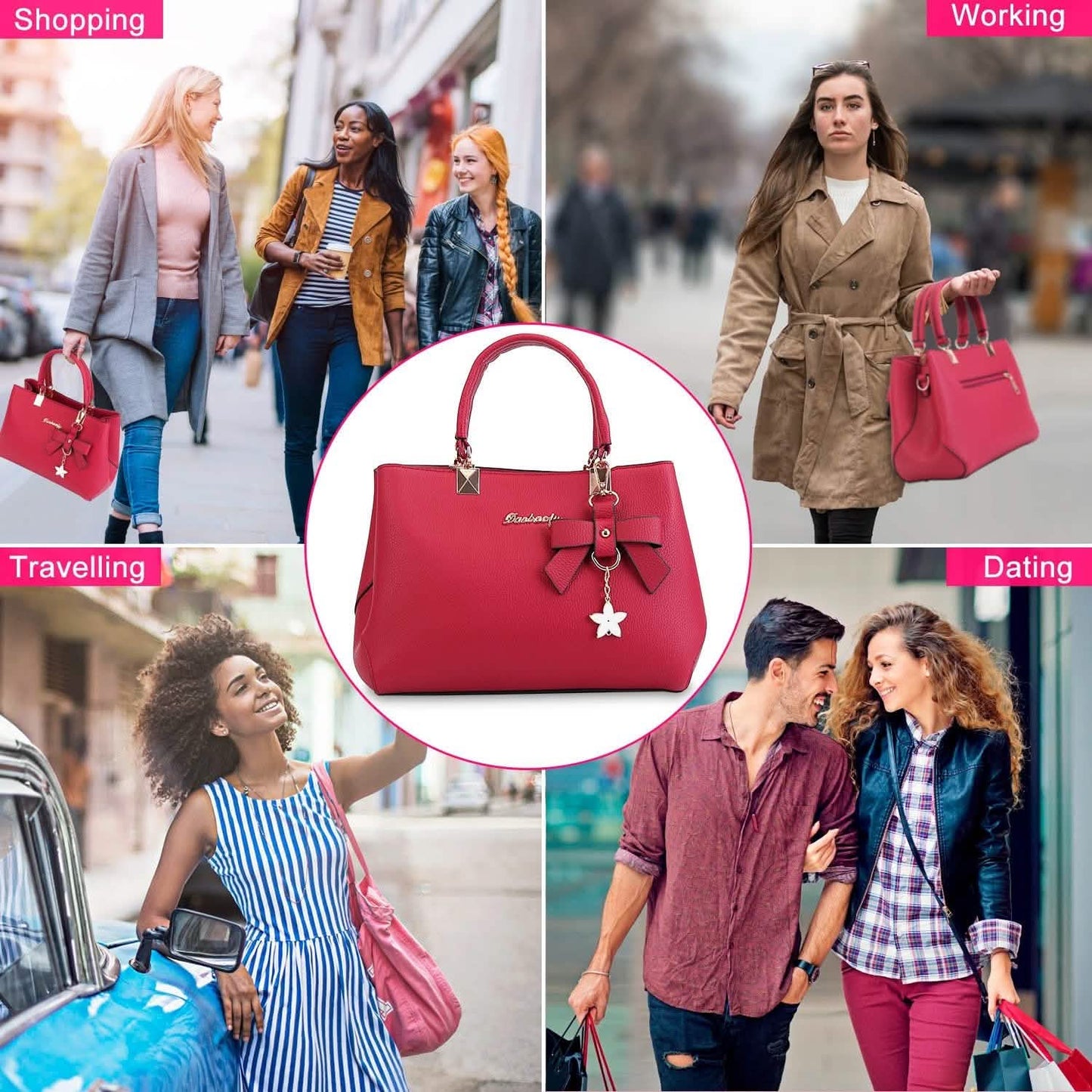 Women's Soft Leather Handbag Tote Shoulder Crossbody Bag DailySale
