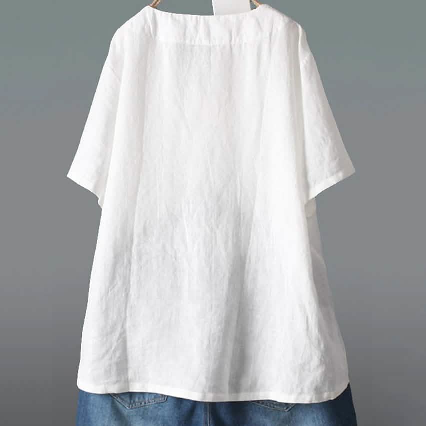 Women's Solid Half Sleeve V Neck Shirt Top DailySale