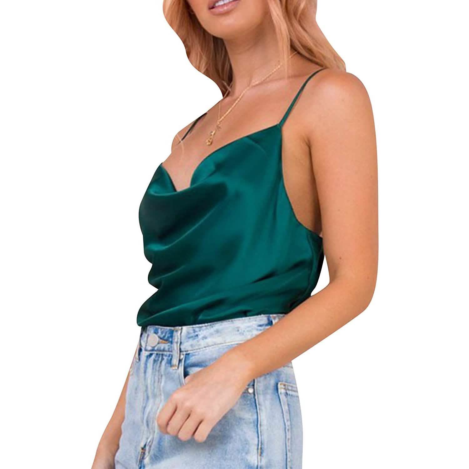 Women's Spaghetti Strap V-Neck Satin Suspender DailySale