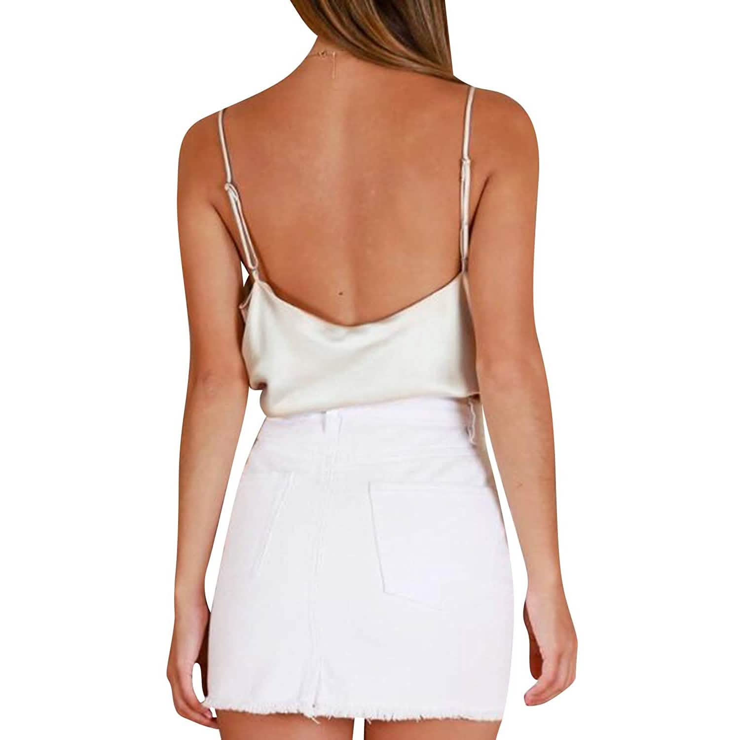 Women's Spaghetti Strap V-Neck Satin Suspender DailySale