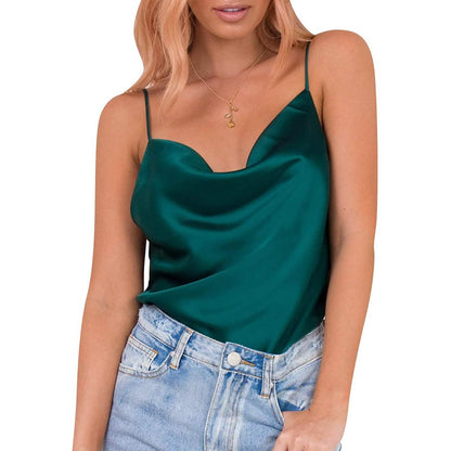 Women's Spaghetti Strap V-Neck Satin Suspender DailySale