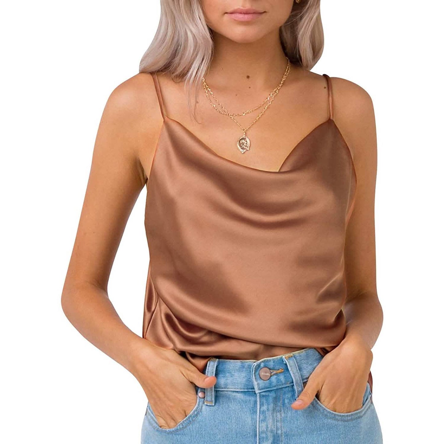 Women's Spaghetti Strap V-Neck Satin Suspender DailySale