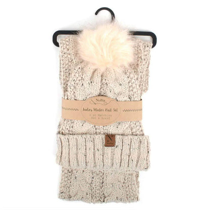 Women's Speckled Knit Hat and Infinity Scarf Set DailySale
