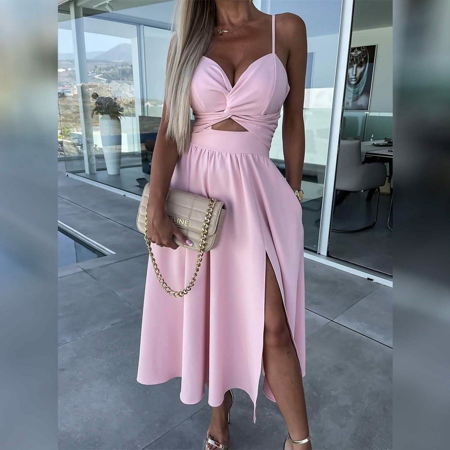 Women‚Äòs Split Cut Out Midi Dress DailySale