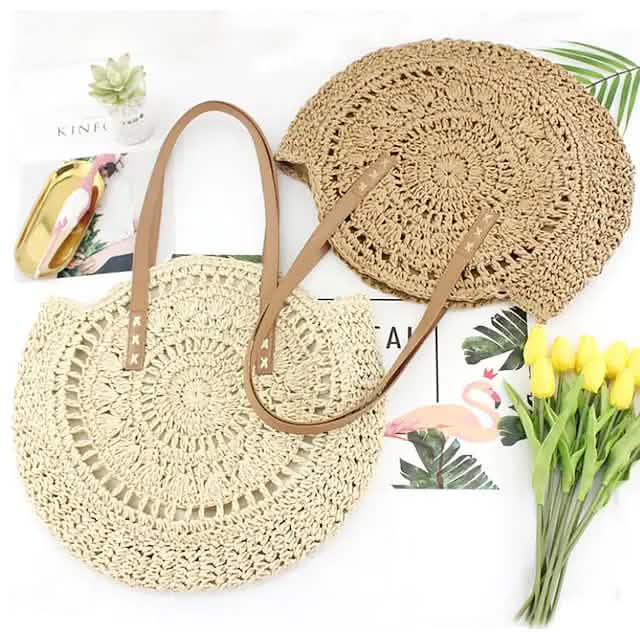 Women's Straw Tote Bag Boho Style DailySale