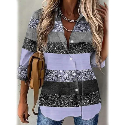Women's Striped Casual Long Sleeve Shirt DailySale