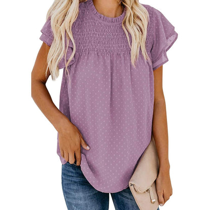 Women's Summer Cute Crewneck Lace Crochet Chiffon Blouse DailySale