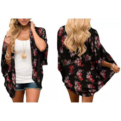 Women's Summer Kimono Cardigan Cover Up in Leopard and Floral DailySale