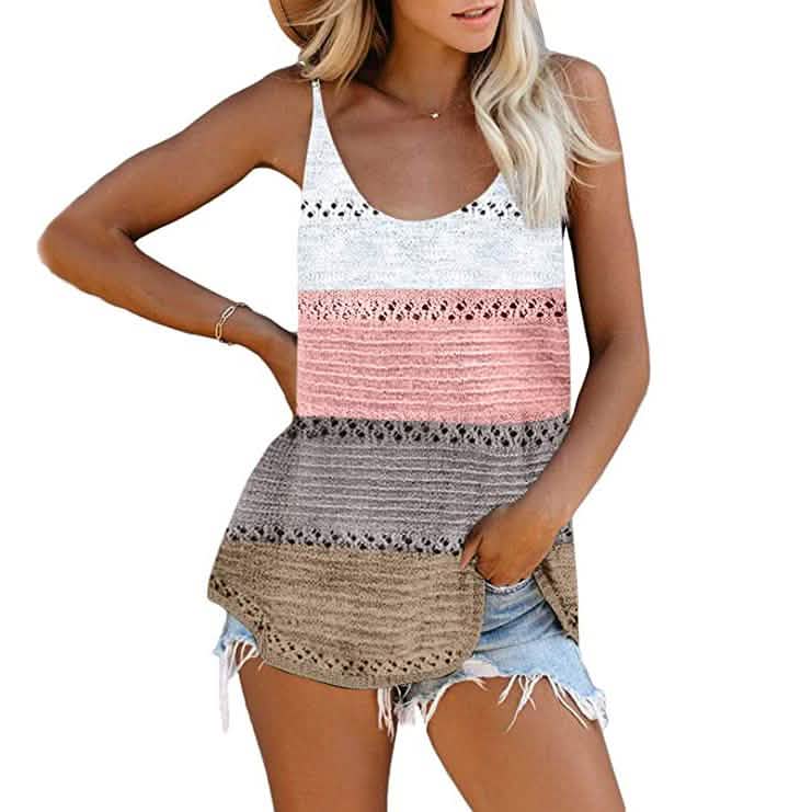 Women's Summer Scoop Neck Knit Cami Tank Blouse DailySale