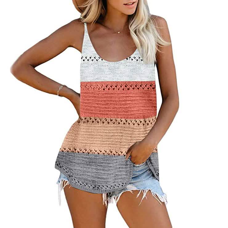 Women's Summer Scoop Neck Knit Cami Tank Blouse DailySale