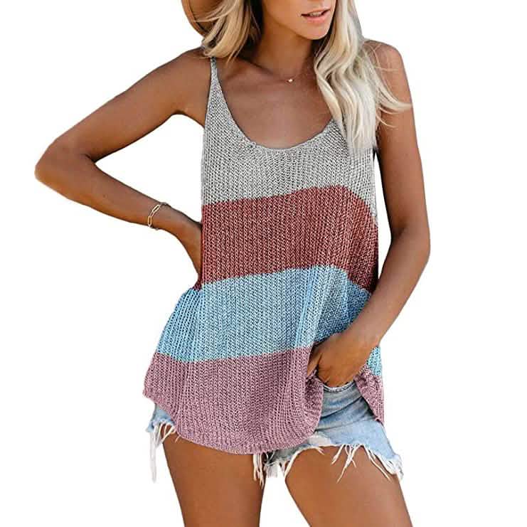 Women's Summer Scoop Neck Knit Cami Tank Tops DailySale