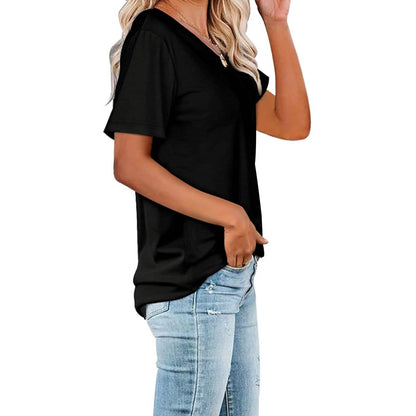 Women's Summer Short Sleeve Crew Neck Pocket Top DailySale