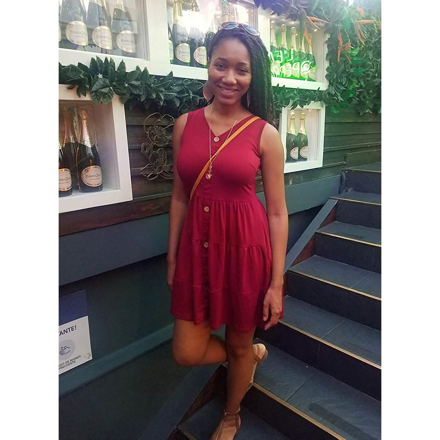 Women's Summer Sleeveless V Neck Dress DailySale