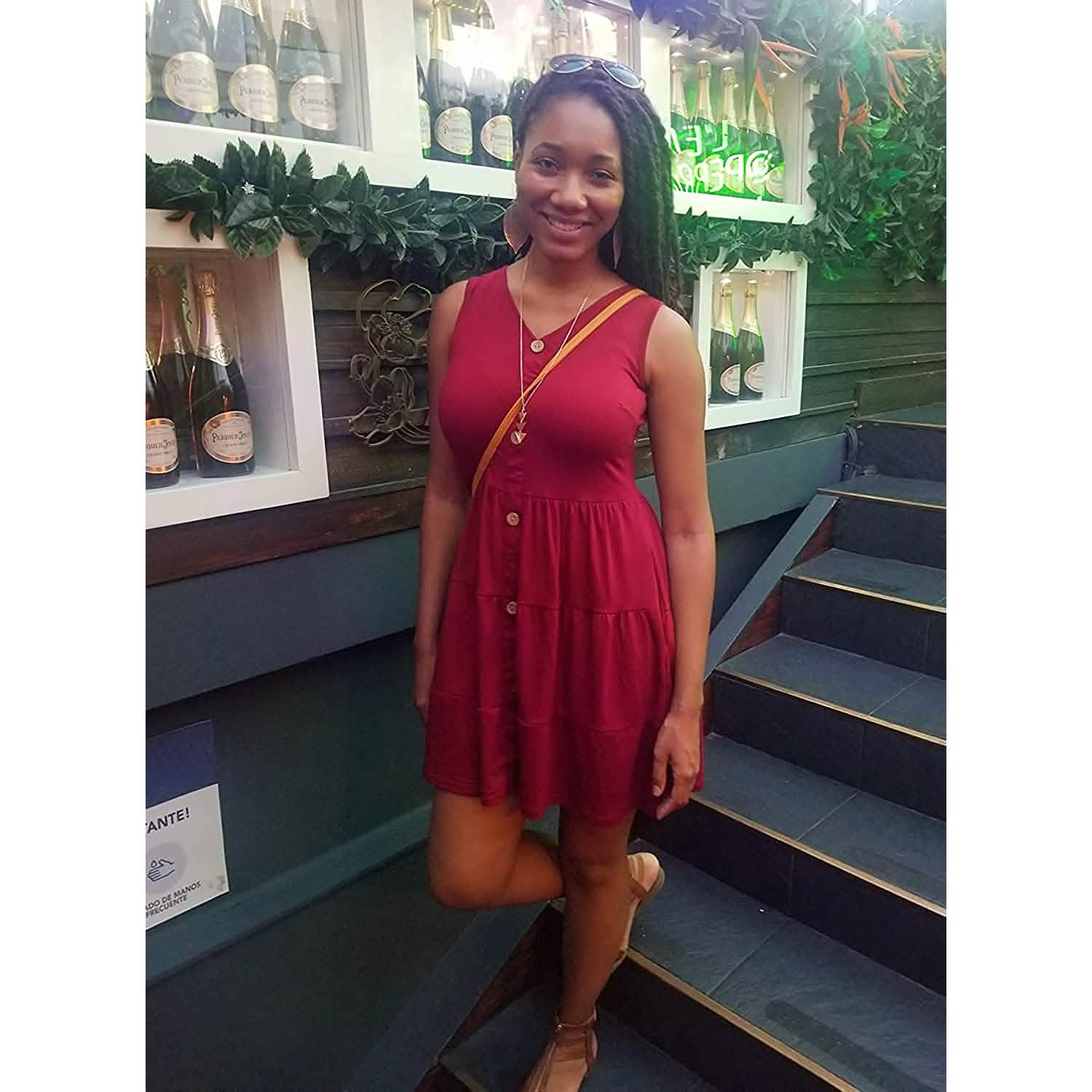 Women's Summer Sleeveless V Neck Dress DailySale