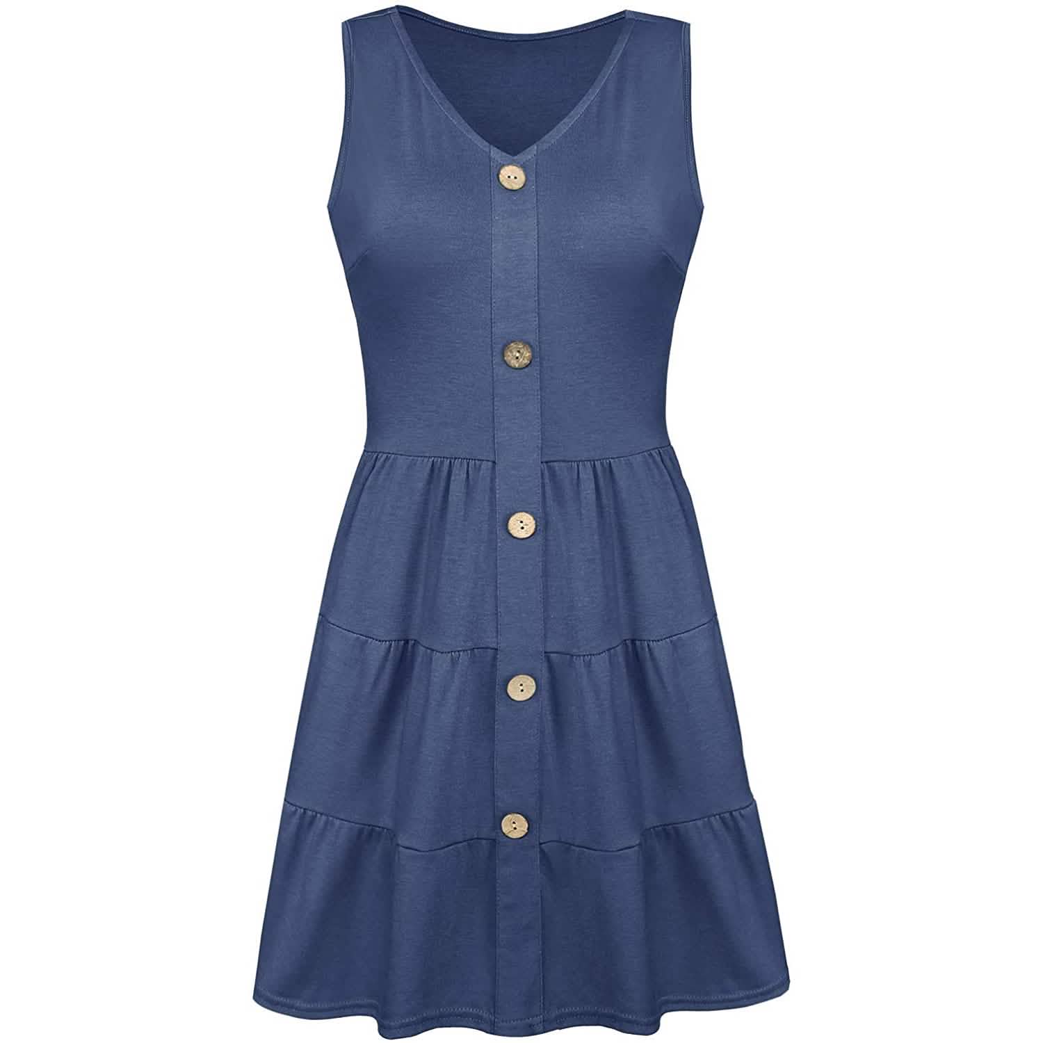 Women's Summer Sleeveless V Neck Dress DailySale
