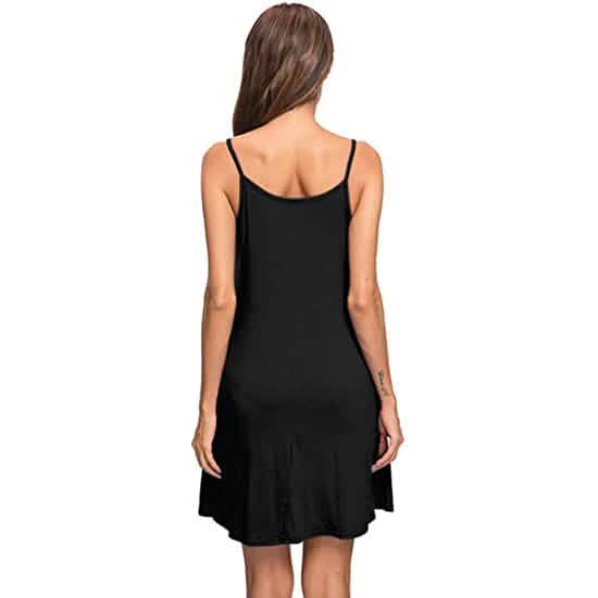 Women's Summer Spaghetti Strap Casual Swing Tank Beach Cover Up Dress with Pockets DailySale
