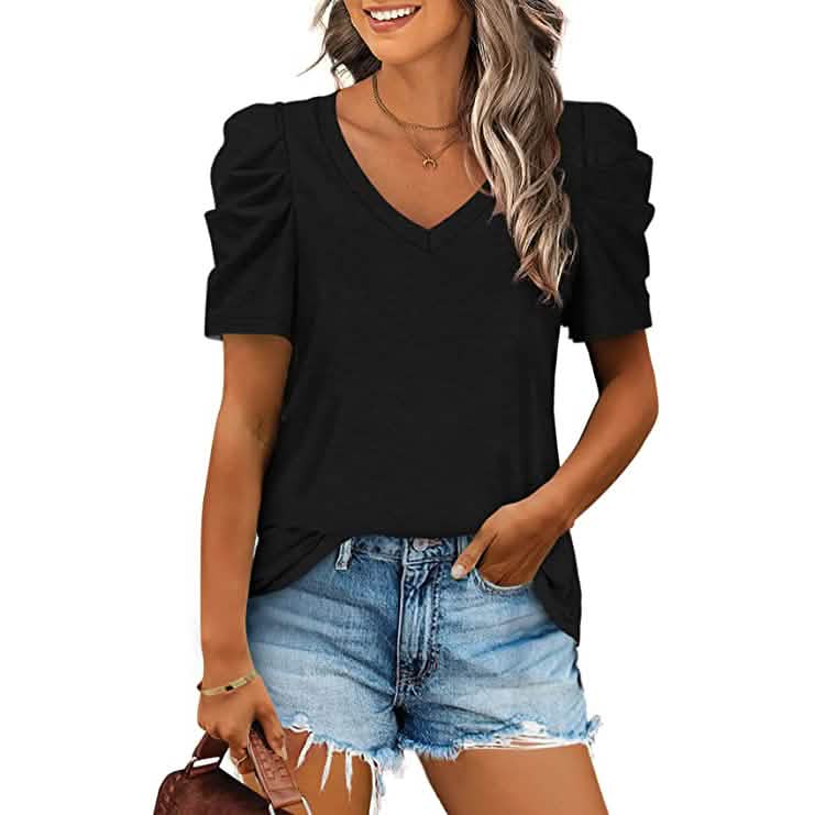 Women's Summer V-Neck Casual T-Shirt DailySale