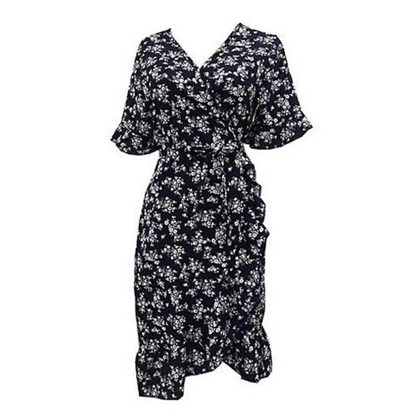 Women's Summer V-Neck Short Wrap Dress DailySale