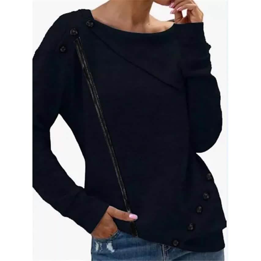 Women's Sweatshirt Pullover Solid Color DailySale