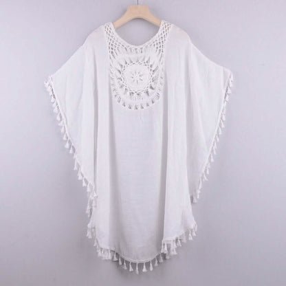 Women's Swimwear Cover Up Beach Dress Tassel Printing Hole DailySale